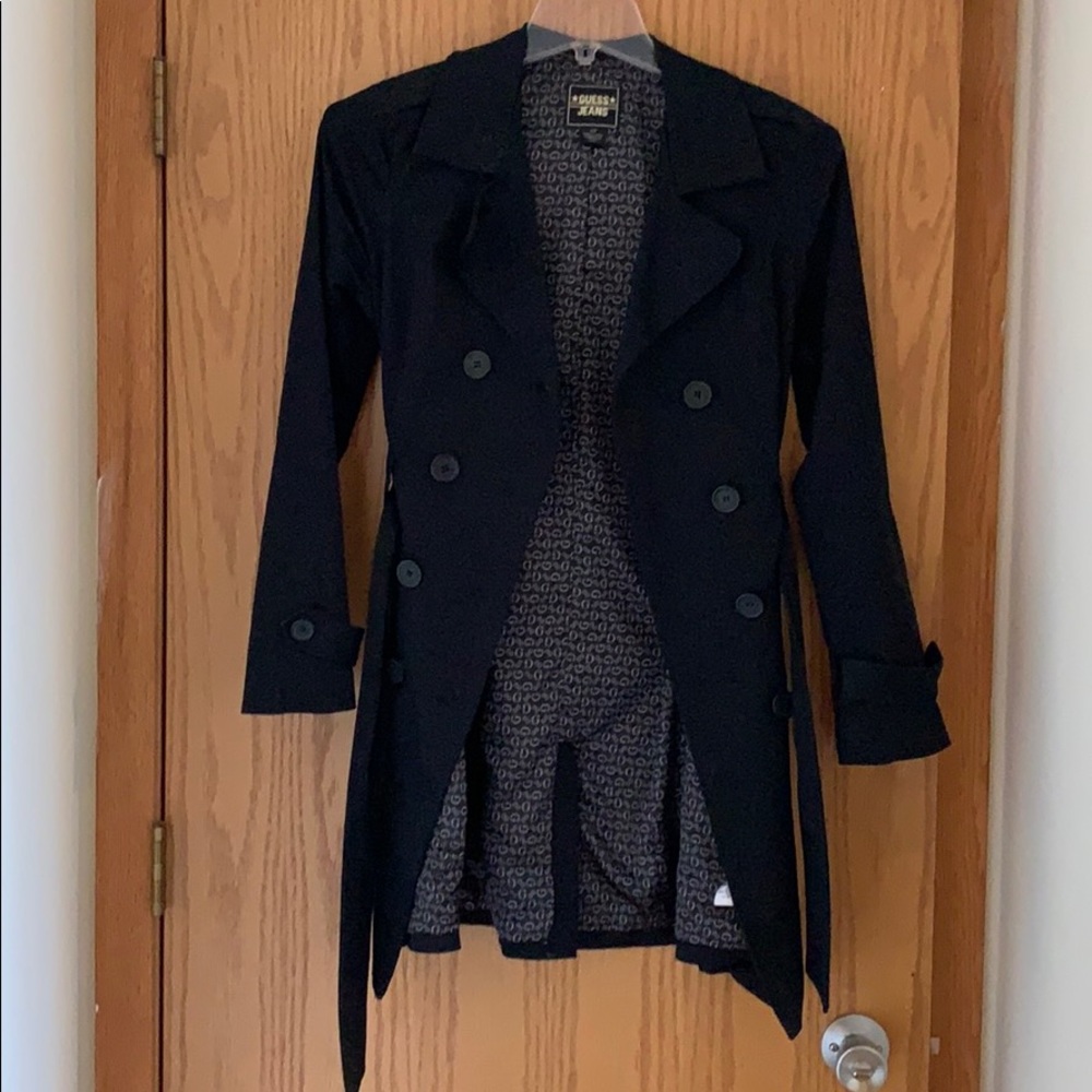 Guess black trench coat